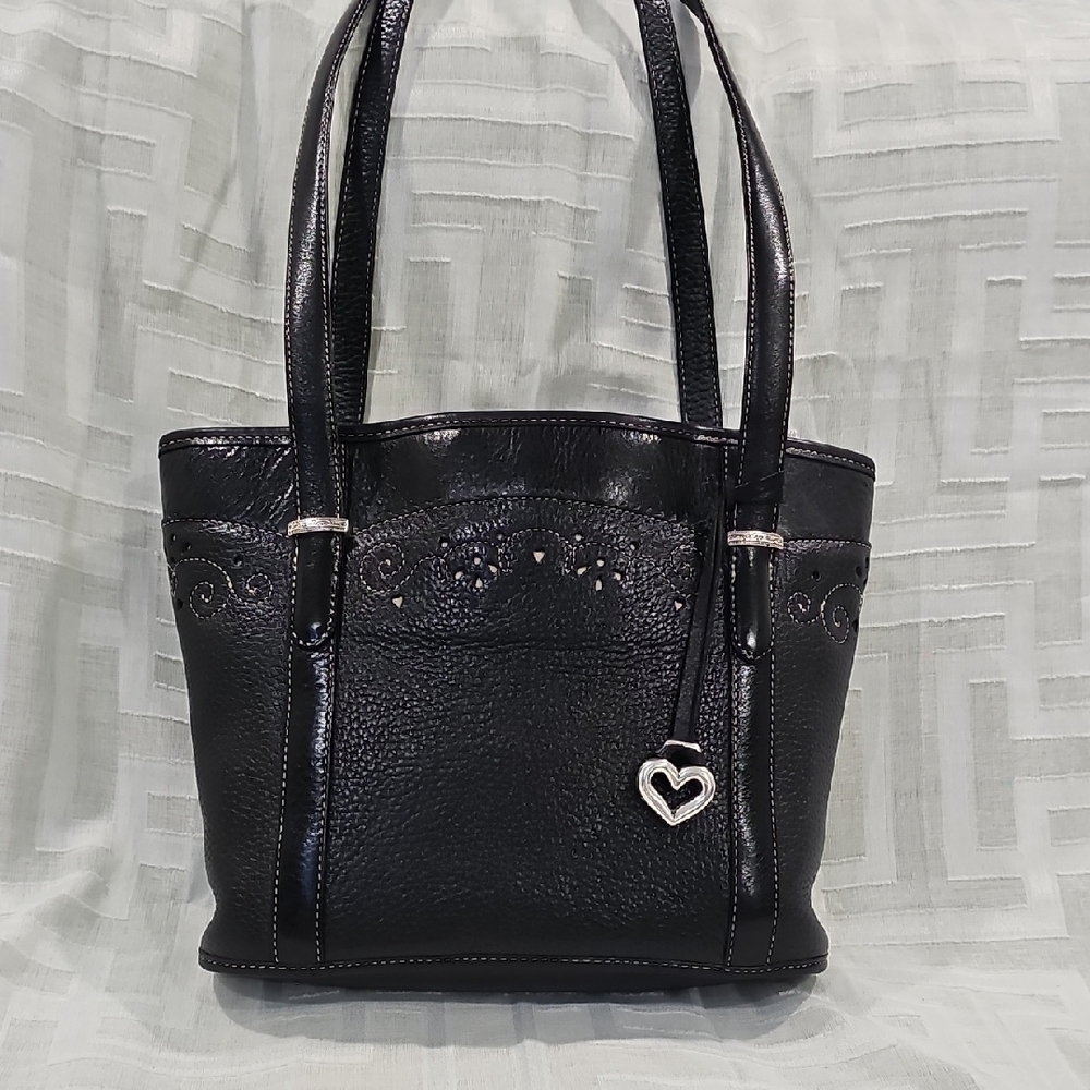 Brighton Vintage Black Scalloped Edge Heart Cutout